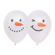 joyparty JOYPARTY紅蘿蔔鼻子雪人氣球 30cm, 隨機出貨(白色), 30入