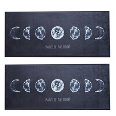 五體舒展月亮形狀廚房腳踏墊 2入, 混色