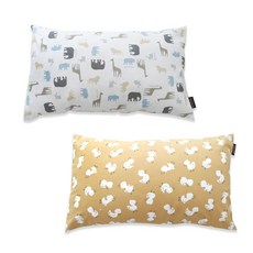 꿈꾸는두부 유아용 패턴디자인 베개 2종 세트 솜포함, B(초원의친구들, 오리의나들이)