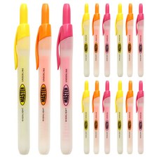 Pinkfoot Master按壓式螢光筆 3色組, 黃色+粉色+橘色, 5組