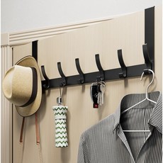 My One Chu 免鑽孔門後掛架 多功能14勾掛架, 黑色, 1個