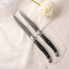 까르투하 앙클라 라귀올 양식 디너 나이프 테이블 나이프, 블랙, 2개