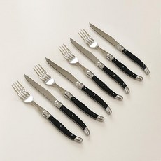 Cuisine de Maman Laguiole 4人份刀叉餐具組, 黑色, 1組, 叉子 4p + 刀子 4p