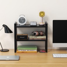 소하임 책상정리 선반, 올블랙, 2단