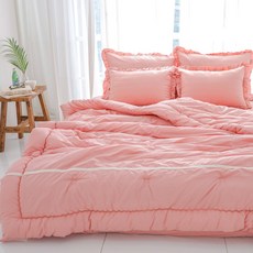 스코홈 순면 코튼소울 차렵이불 + 누빔 베개커버 세트