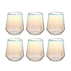 NICOTT 金邊炫彩玻璃杯 短款 520ml, 極光, 6個