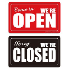 GEEKBEAR OPEN CLOSE 設計 店家 營業 告示牌 13 紅色 + 黑色, 1個