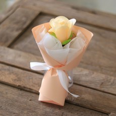 센트바스켓 조화 납골당 플라워 미니꽃다발, 샤만로즈 버터, 1개