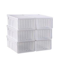 透明鞋櫃 白色, 6個