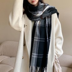 Moirbella 撞色格紋圍巾