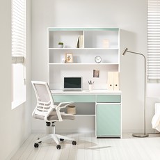 가구의정석 리파 1200 도어형 책상 책꽂이 세트 방문설치, 민트