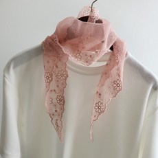 varvisu 蕾絲刺繡花朵領巾