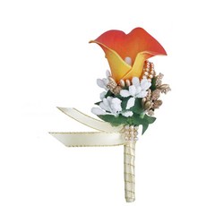 OJEUNY 馬蹄蓮方晶鋯石胸花, 橘色