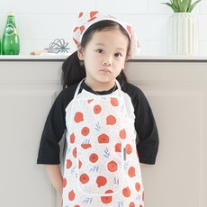 BEBE CHOUETTE 兒童圖案防水圍裙 + 頭巾套組