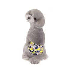 寵物公狗生理褲 黃色圖案, 大型, 2個, 1件