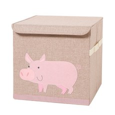 스윗조이 접이식 뚜껑 수납 스툴 박스 의자, 피그
