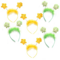 PARTYSHOW 星星絨毛髮箍 2款, 黃綠色, 3套