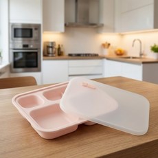 네스틱 유아용 킨더플레이트 식판 + 실리콘 커버 세트, 딸기, 1세트, 플레이트 + 커버