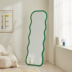 삼익가구 모라 물결형 대형 전신거울 600, 그린