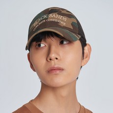 블랙샌즈 아치 자수 카모 메쉬 볼캡