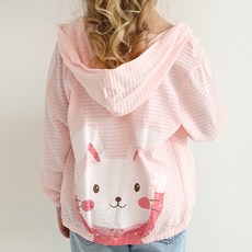 woojooi 女童幸福兔兔空調連帽外套