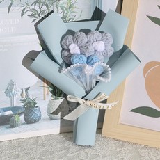 윰스 발렌타인데이 화이트데이 기념일 생일 축하 미니 꽃다발, 블루, 1개