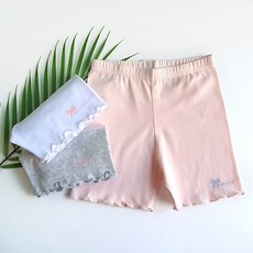 woojooi 女童柔軟純棉荷葉邊安全褲3件組