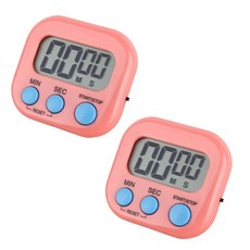 Woosbuddy 多功能數位廚房計時器, 粉紅色, 2個
