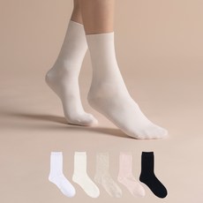 Sockpiens 女款 薄款 40支 夏季 無壓迫 無縫 中筒襪 5雙入