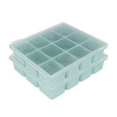 Petinube 孩童副食品矽膠分裝方塊盒, 海洋藍, 2個