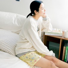 테라우드 여성용 냉감 통기성 5부 시어서커 파자마 하의 2p