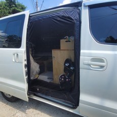 MIRCA 滑門 露營車門 車宿 第2排 網紗門 Starex, 黑色