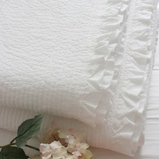 AND COTTON 飯店風60支紗棉水洗薄墊兼薄被, 白色