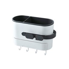 블럭마트 욕실용품 벽걸이 다용도 수납선반 드라이기 걸이, 1개, 다크그레이