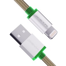 MAGIC Apple 8Pin 原廠認證 LED指示燈傳輸編織線, 1.2m, 銀色, 1個