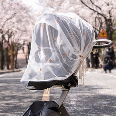 Uterus 刺繡網眼防蟲嬰兒車罩, 1個, 泰迪熊款