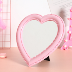 心型化妝鏡 L號, 粉色的