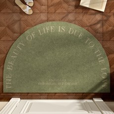 PEONIST 法式室內設計地墊, 綠色半圓