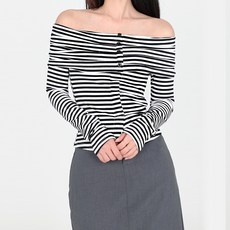 닷이프 아인 버튼 오프숄더 T24FW1-A0476