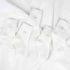 NO DESIGN 兒童優質棉質羅紋蝴蝶結襪 5雙組