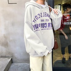 피어니스트 라운드 기모 루즈핏 보온 후드 티셔츠