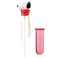 스케이터 휴대용 캡형 빨대 + 케이스 세트 스누피 PSHC7, 1세트