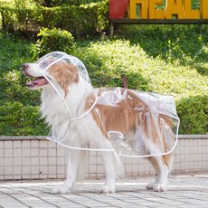 PASTEL PET 狗狗中大型犬透明雨衣, 1個, 白色