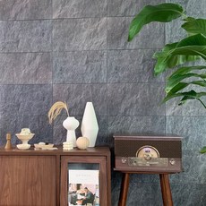 Wisdom Funny Wall 立體石紋磚壁貼 5入, 深灰色