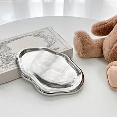 DAEHAN 纖薄小物托盤 室內裝飾 攝影道具 陶瓷, 1個, 銀色