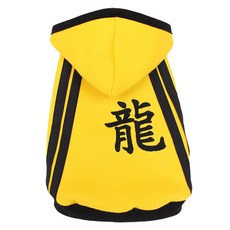 DOGDOG 狗狗李小龍連帽T恤, 黃色