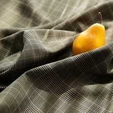 Cheonpam 20支紗 Travel 米色緹花蘇格蘭格紋布料, 1211 米色, 1個