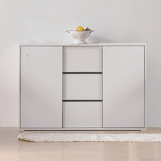 서울소호 슥 열리는 슬라이딩 3단 서랍형 수납장 1150 방문설치, 화이트