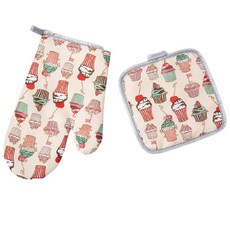 Tove Dream 插畫圖案烤箱手套 + 鍋墊, 黃色, 1套