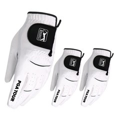 PGA투어 남성용 합피 맥스 플렉스 골프장갑 왼손용, free, 3개